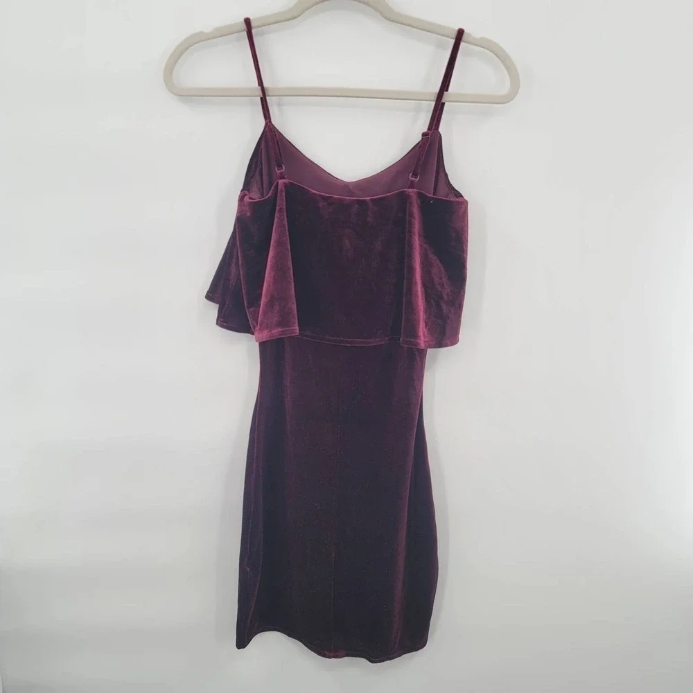 JACK by BB Dakota Velvet Flounce Mini Bodycon Dress Size XS NEW - Picture 5 of 9